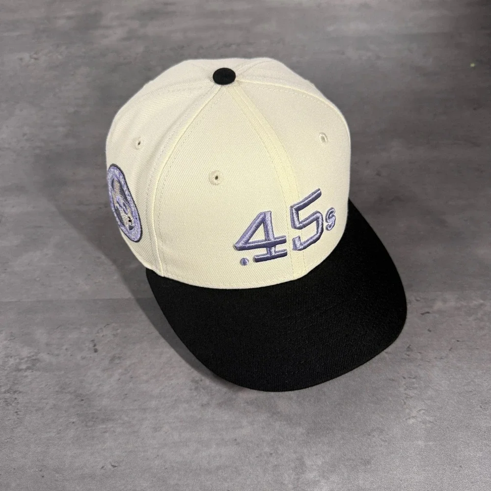 Hat Club Houston Astros Colt .45s New Era Cap 7 1/8 Off White Black Silver Metal